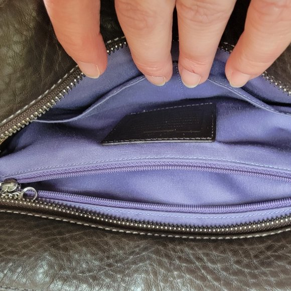 Coach Chelsea Two Tone Brown Pebbled Leather Handbag - Picture 12 of 14